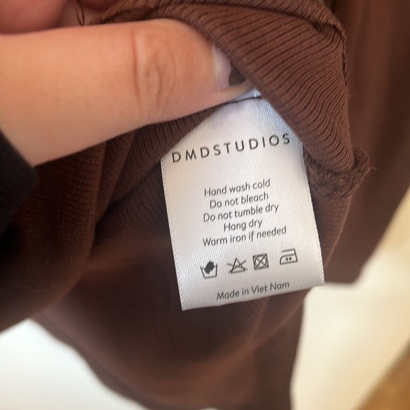 3/$30 EUC dmd studios mockneck ribbed brown full sleeve bodysuit size S - Picture 5 of 7